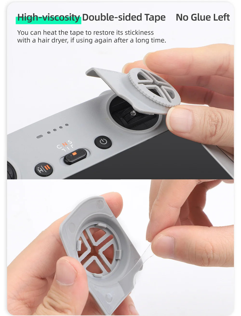 For DJI Mini 3 Pro Remote Control Sunhood 2in1 Controller Protector For DJI RC Hard Case Sun Hood Mini3 Accessories Cover Set 30 High-viscosity Double-sided Tape No Glue Left You can heat
