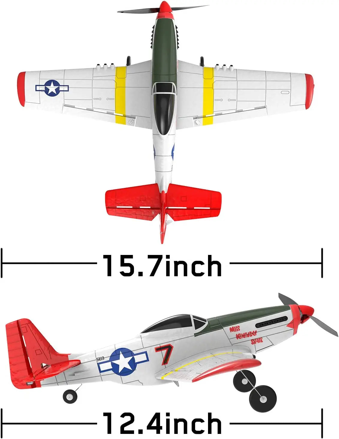 Volantex RC 761-5 RTF Airplane - 4CH RC Trainer Airplane Mustang P51 RTF with Xpilot Stabilization System Remote Control Plane Toys for Boys Beginner 17 Volantex RC 761-5 RTF Airplane, 15.7inch 12.4inch Mix Rrynkk THr -5