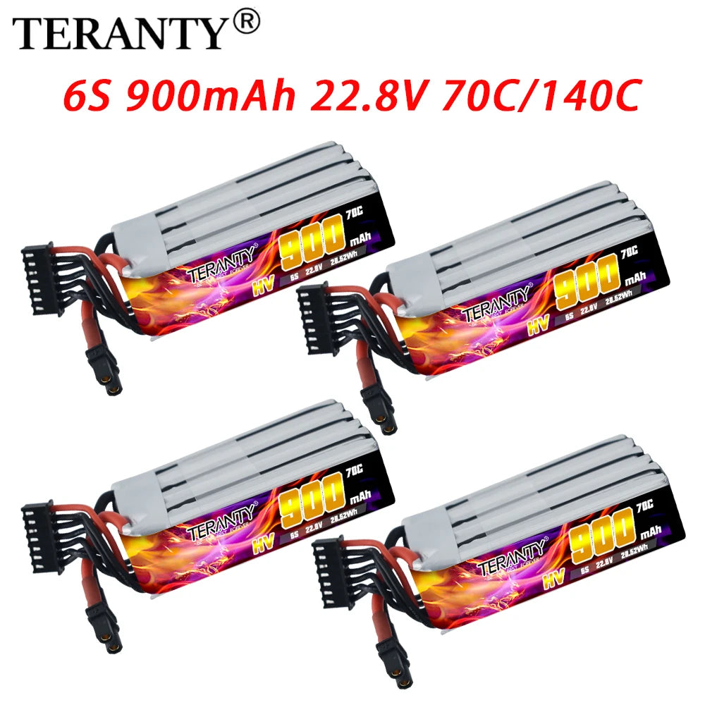 Teranty 6S HV 22.8V 900mAh  70C/140C Lipo Battery for FPV Drone