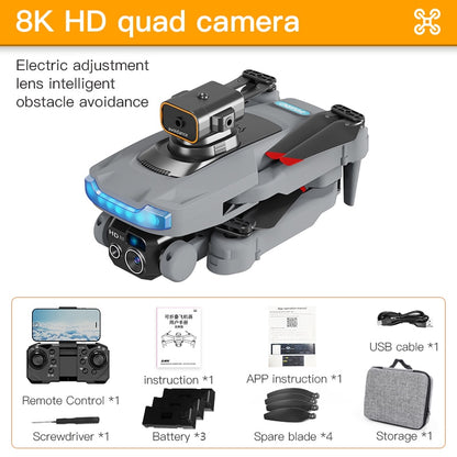 P15 Drone, 8K HD quad camera Electric adjustment lens intelligent obstacle avoidance 4527