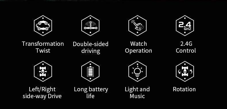 24 GHZ Transformation Double-sided Watch 2.4G Twist driving Operation Control
