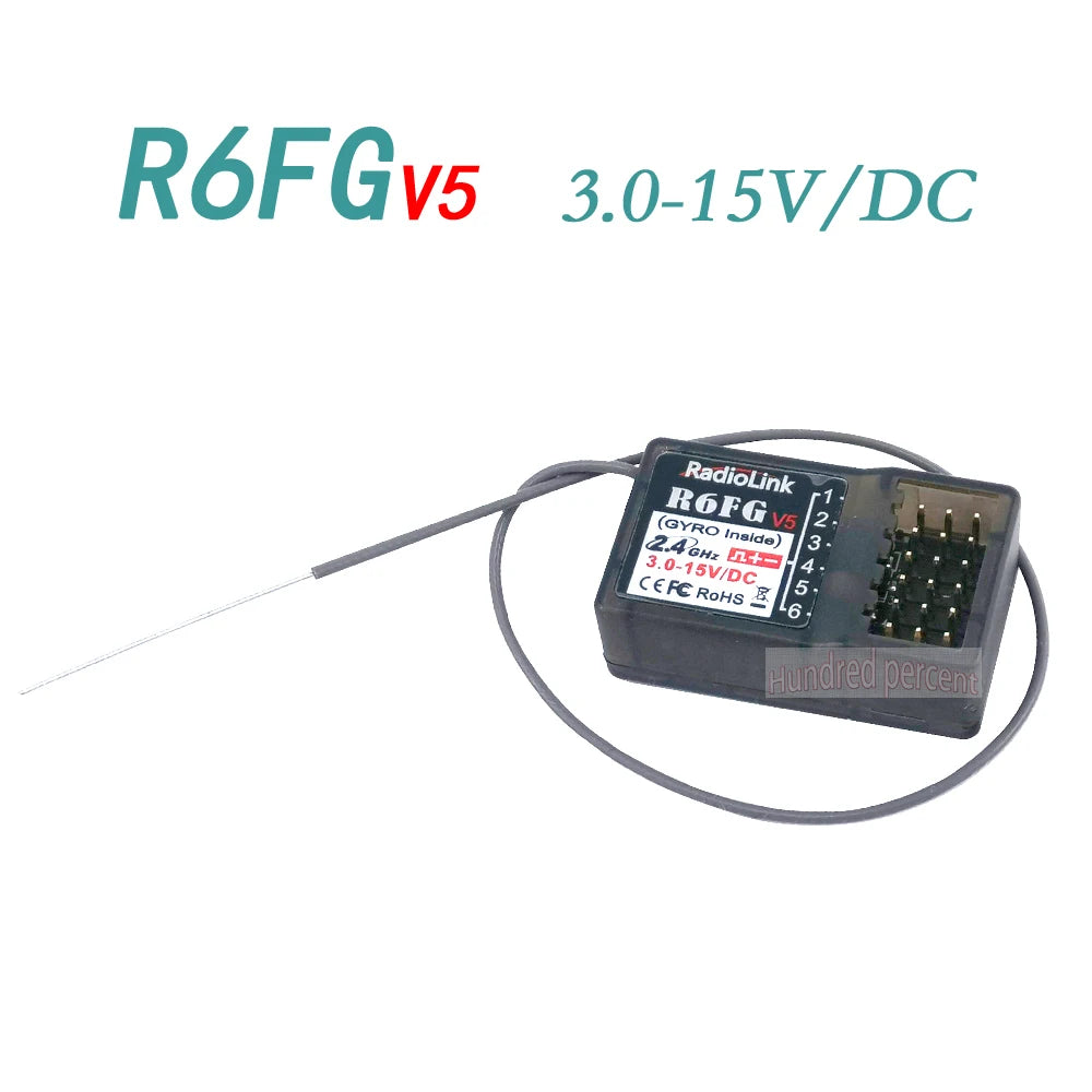 Radiolink 2.4GHz 6CH Receiver - Gyro Inside for RC4GS/R6FG V5 Transmitter R7FG V1.4 R6F V4 R4FMG V2.0 R8FG 7 Channels RCC6GS V3 15 Radiolink 2.4GHz 6CH Receiver, RoFGvs 3.0-15V/DC VS 3 2 Hundred percend