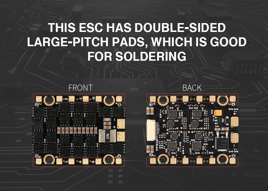 T-Motor V45A LITE 6S 4IN1 ESC, ESC HAS DOUBLE-SIDED LARGE-PITCH PA