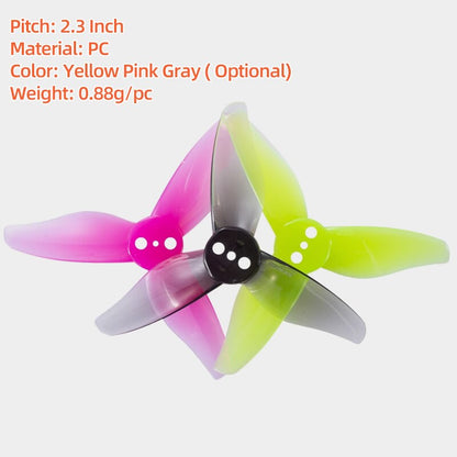 Pitch: 2.3 Inch Material: PC Color: Yellow Pink Gray ( Optional)