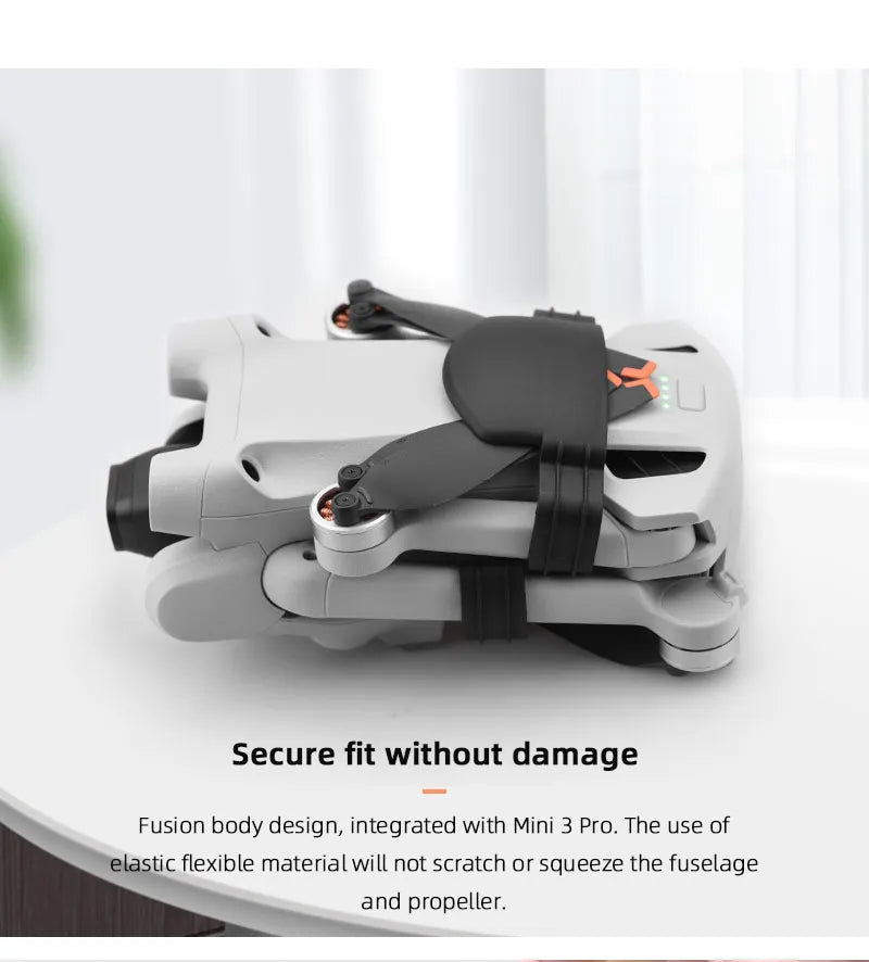 Propeller Holder for DJI Mini 3 PRO - Propellers Stabilizer Protector Belt Drone Props Fixed Mount Guard Drone Accessories 10 Propeller Holder for DJI Mini 3 PRO, the use of elastic flexible materialwill not scratch or squeeze the fuselage and propeller .