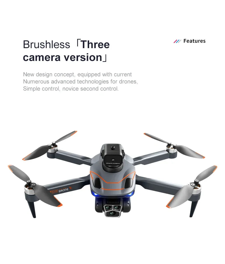 S115 Drone, features brushless [three camera version] new design concept; equipped with