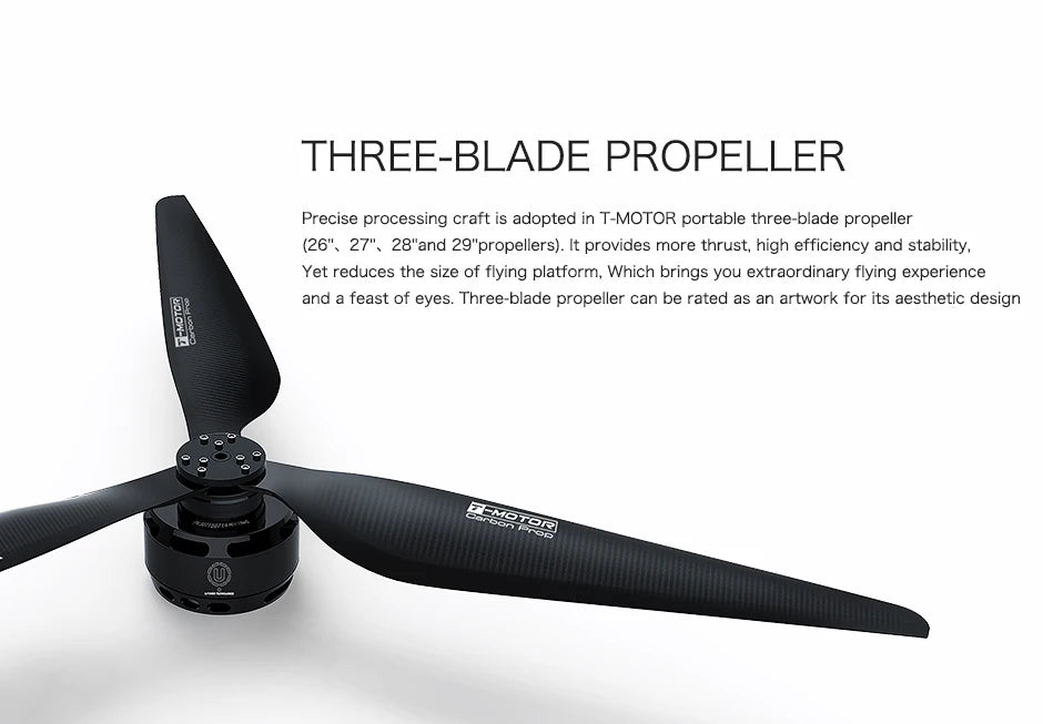 T-Motor CF 26*8.5" 3 blades Prop, T-MOTOR portable three-blade propeller (26" 27"_ 28"