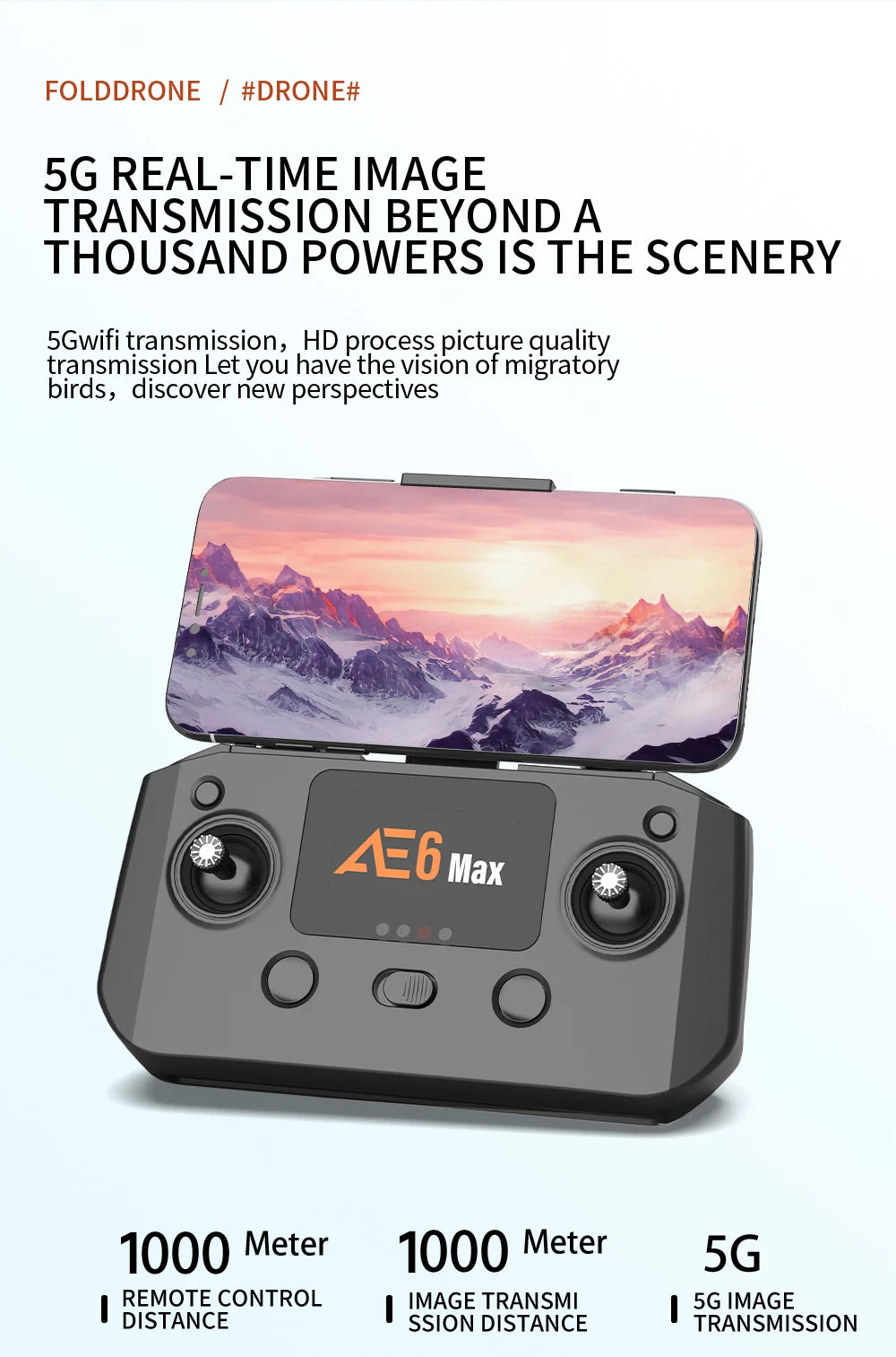 New AE6 / AE6 Max Drone, FOLDDRONE #DRONE# 56 REAL-TIME IMAGE TRANSMISS
