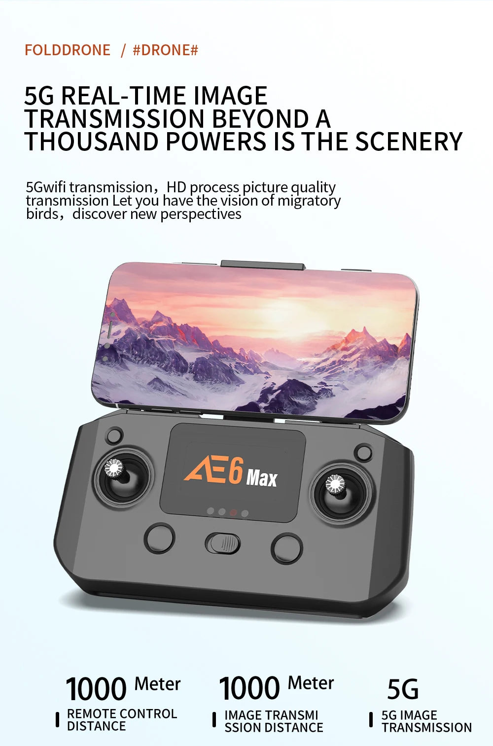 New AE6 / AE6 Max Drone - GPS 4K HD Professional Camera 5G FPV Visual Obstacle Avoidance Brushless Motor Quadcopter Drones RC Toys Professional Camera Drone 46 New AE6 / AE6 Max Drone, FOLDDRONE #DRONE# 56 REAL-TIME IMAGE TRANSMISS