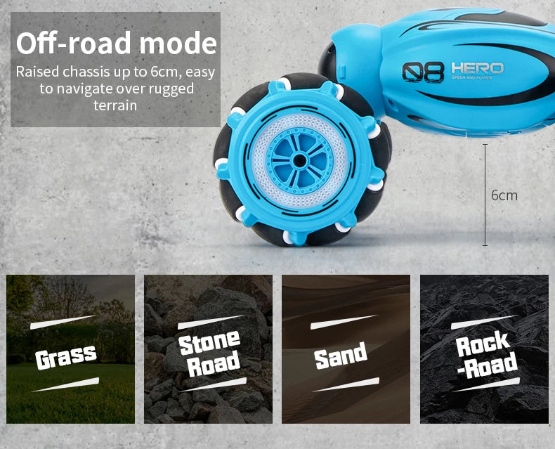 Off-road mode Raised chassis up to 6cm, easy 78 HERO