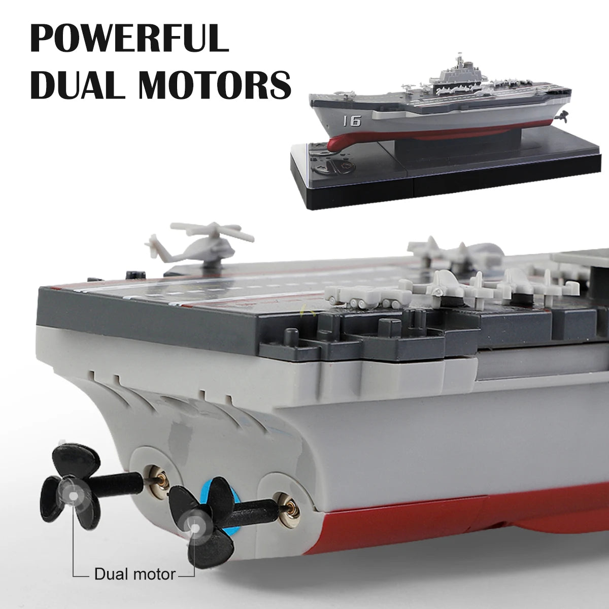 NEUSNEY Mini RC Submarine Toy RC Boat, Powerful dual motors, twin propellers, USB rechargeable RC boat model