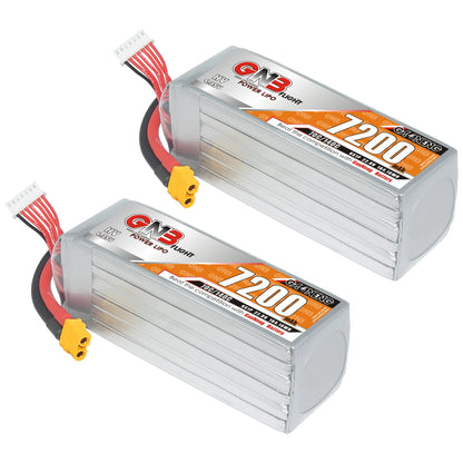 A lithium-ion polymer drone battery with a capacity of 7200mAh and high discharge rate for GNB/GAONENG products.