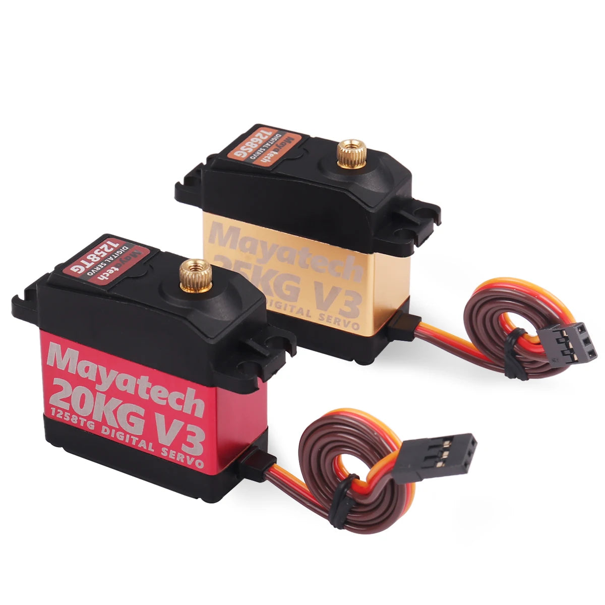 Mayatech 1258TG V3 20KG Servo. Mayatech's 1258TG V3 digital steering gear servo: high torque. waterproof. and suitable for parabolic systems.