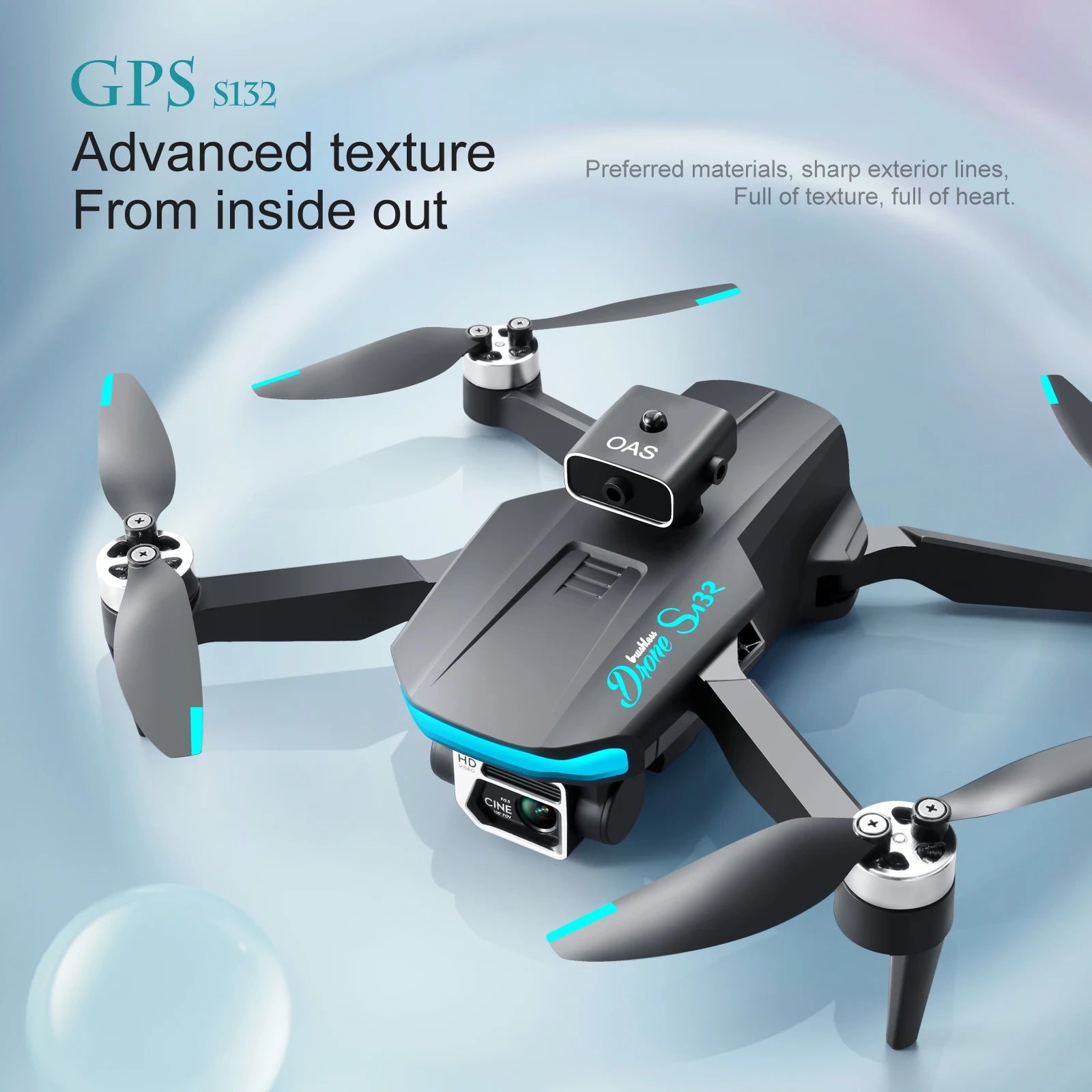 S132 Drone, gps s132 advanced texture preferred materials, sharp exterior