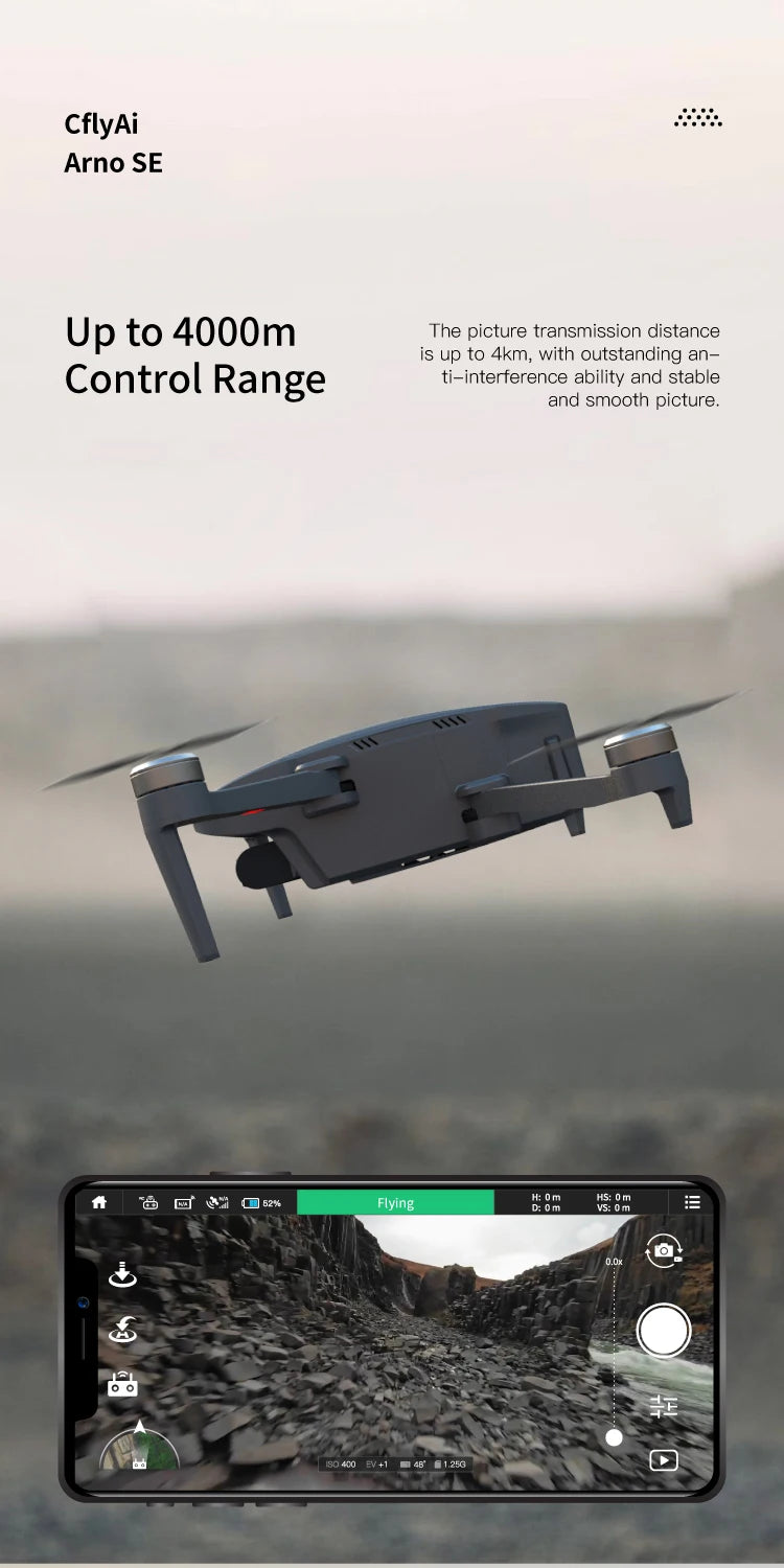 C-FLY Arno SE MAX Drone - Profesional 4K HD Camera 3-Axis Micro Gimbal 5G Wifi GPS Drone With HD Camera FPV Brushless Foldable RC Quadcopter Professional Camera Drone 32 C-FLY Arno SE MAX Drone, CflyAi Arno SE Up to 4000m Picture transmission distance is up