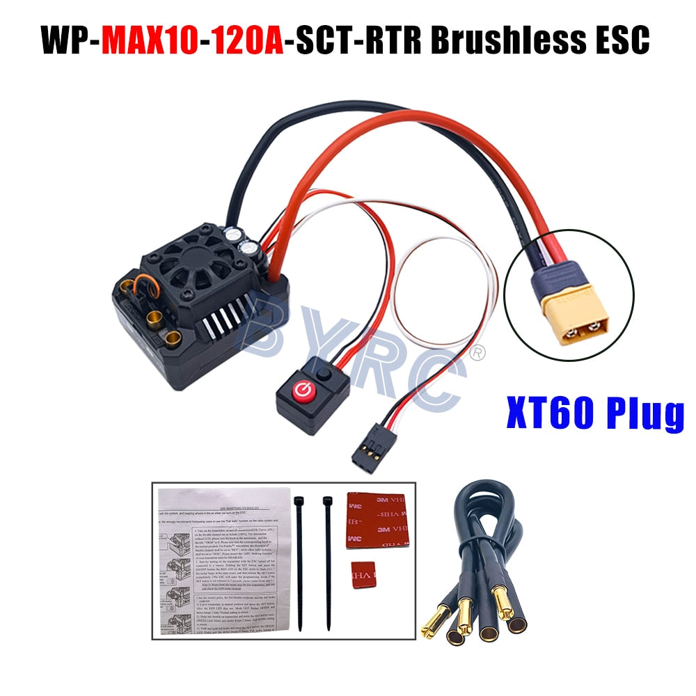 Hobbywing MAX10 SCT  120A RTR  Brushless ESC, Brushless ESC for 1/10 scale truck RC cars, featuring high-power output and durable design.
