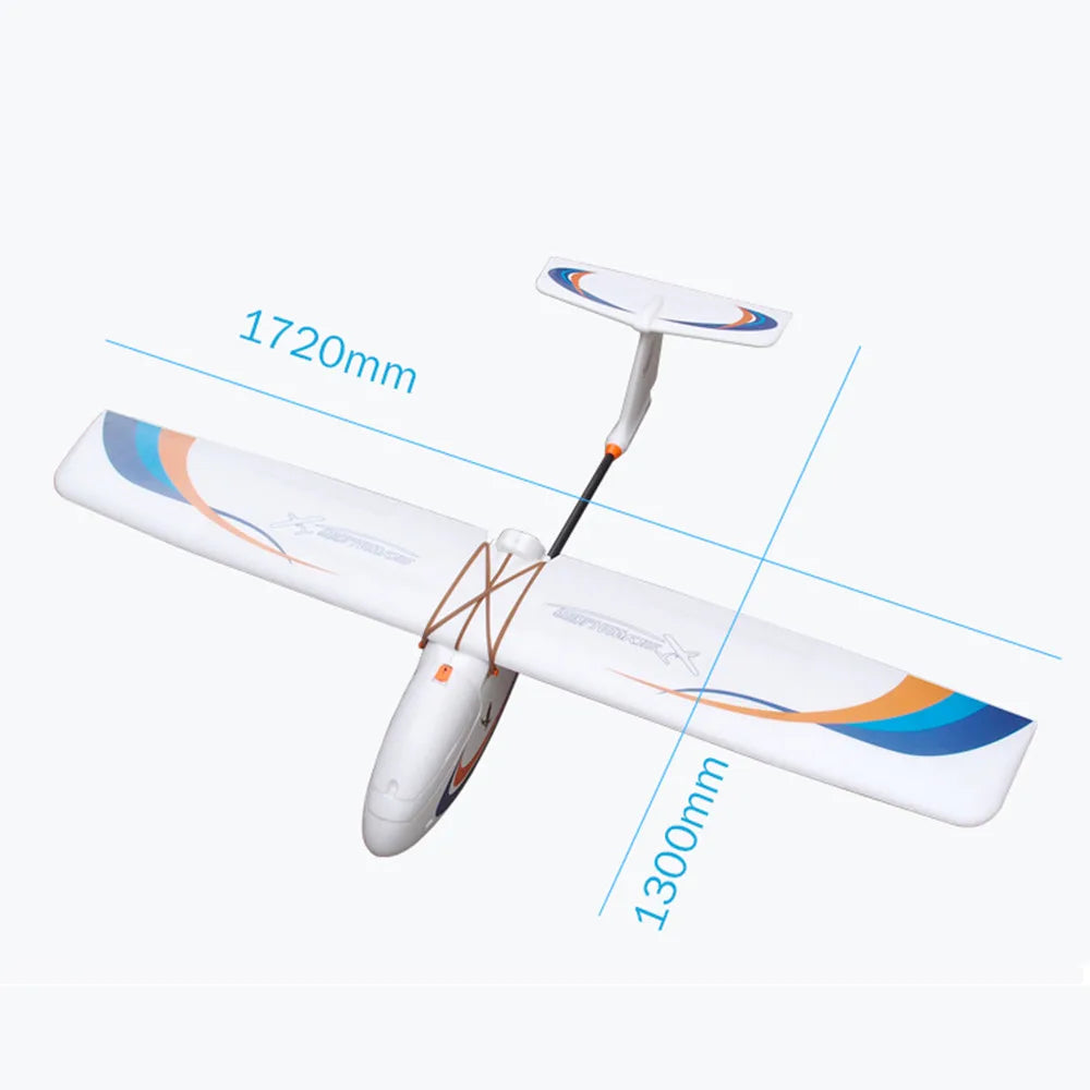 Skywalker 1720 FPV Glider, high efficiency with a T-tail fin, with strong and efficient aerodynamic performance .