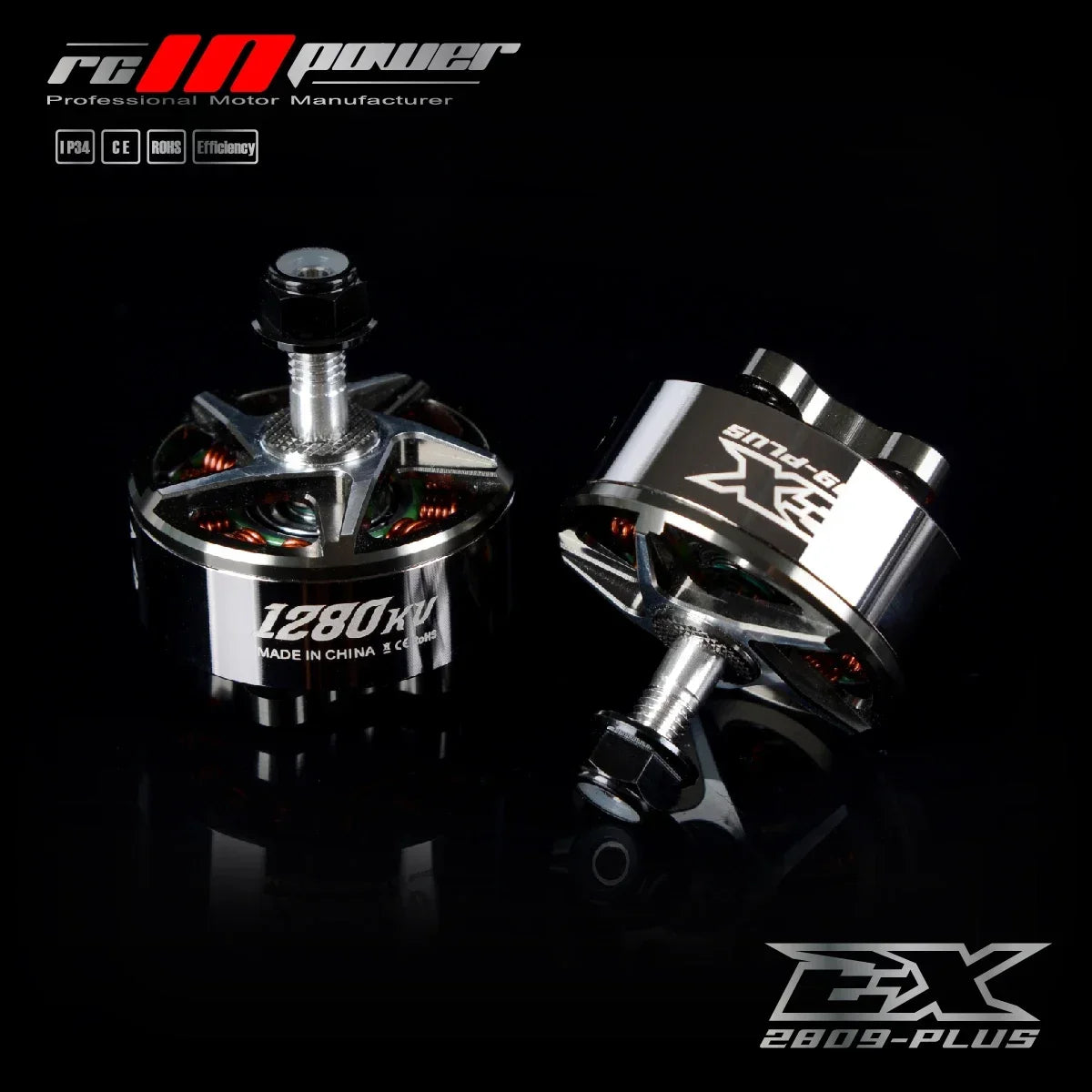 RCinpower EX2809 Plus 1280KV 4-6S Brushless Motor, RCinpower EX2809 Plus 1280KV 4-6S brushless motor for FPV drones, from a professional manufacturer.