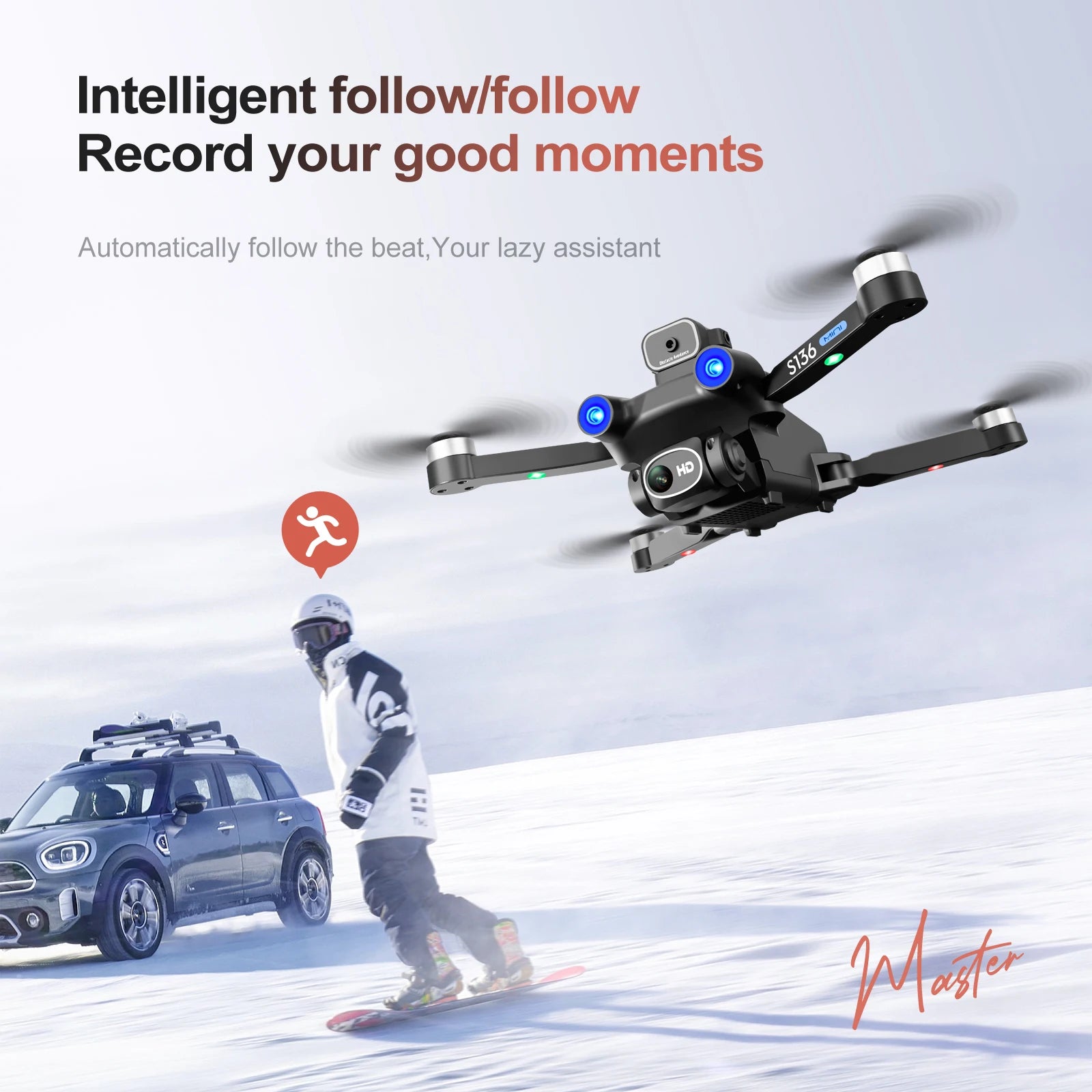 S136 GPS Drone, Intelligent followlfollow Record your good moments Automatically follow the beat, Your assistant HD I4