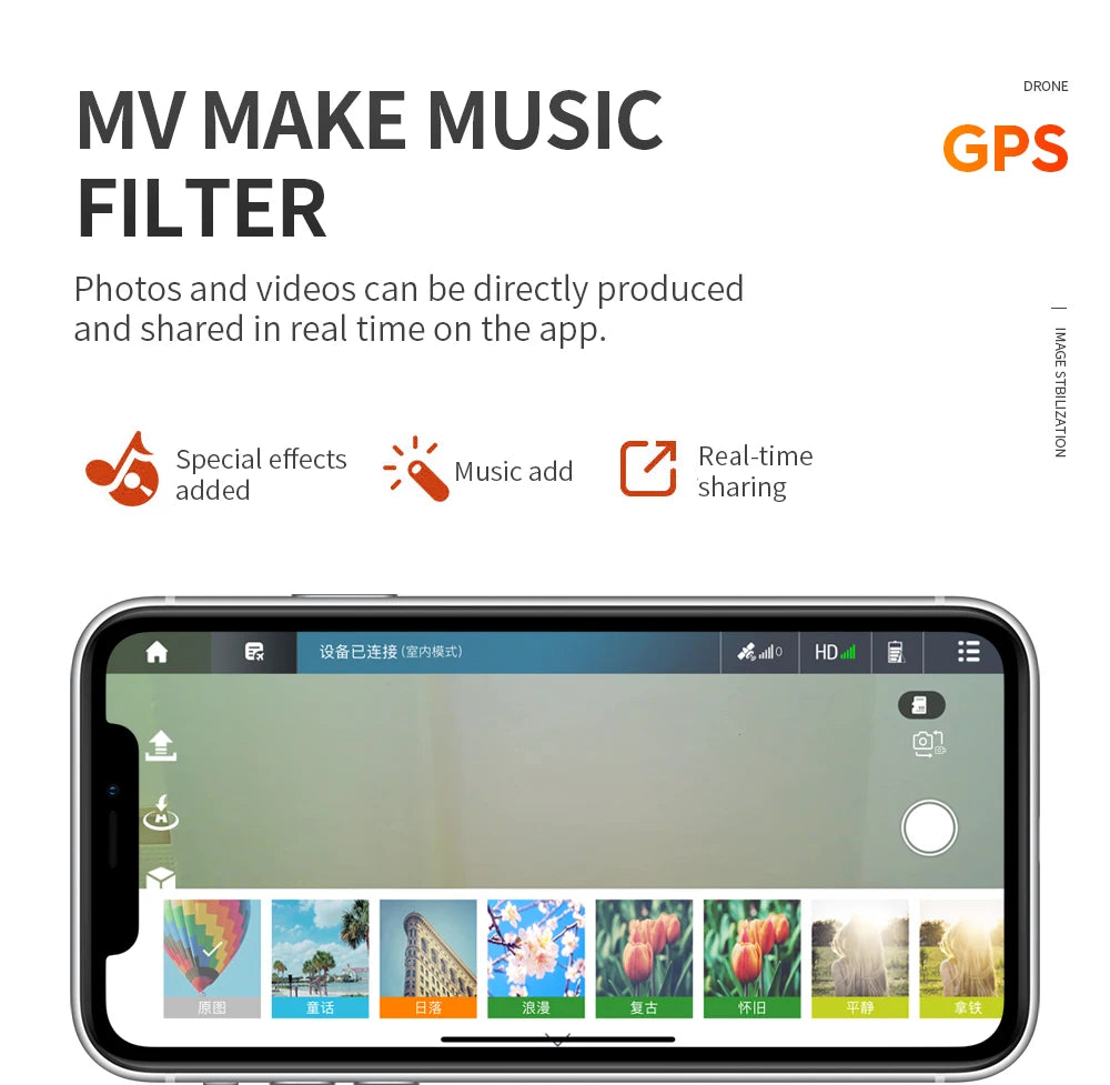 WYFA X3 Drone - GPS 6K HD EIS OAS Dual Camera Profesional Brushless Rc Anti-Shake Photography Foldable obstacle Drones For Gift Toy Professional Camera Drone 27 WYFA X3 Drone, DRONE MV MAKE MUSIC GPS FILTER Photos and videos can be