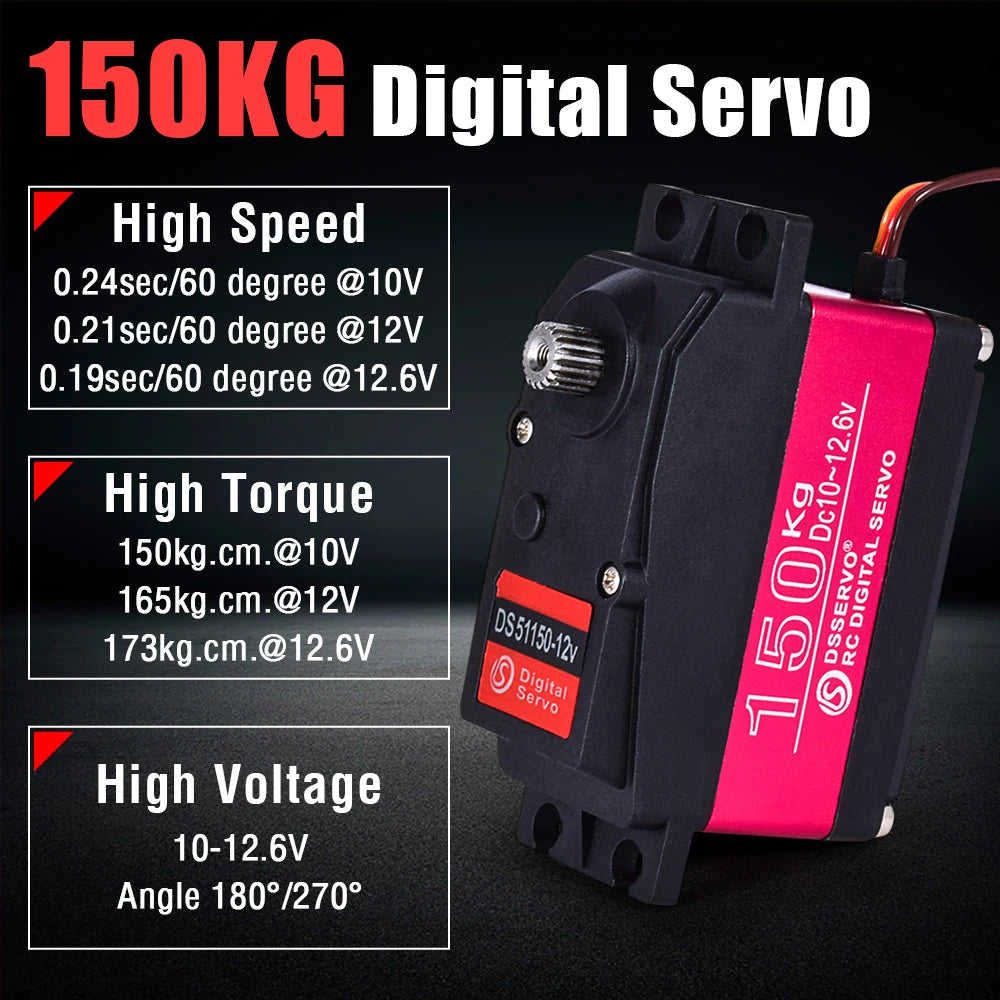 DSServo, 150KG Digital Servo High Speed 0.24sec/60 degree @1OV 0.21
