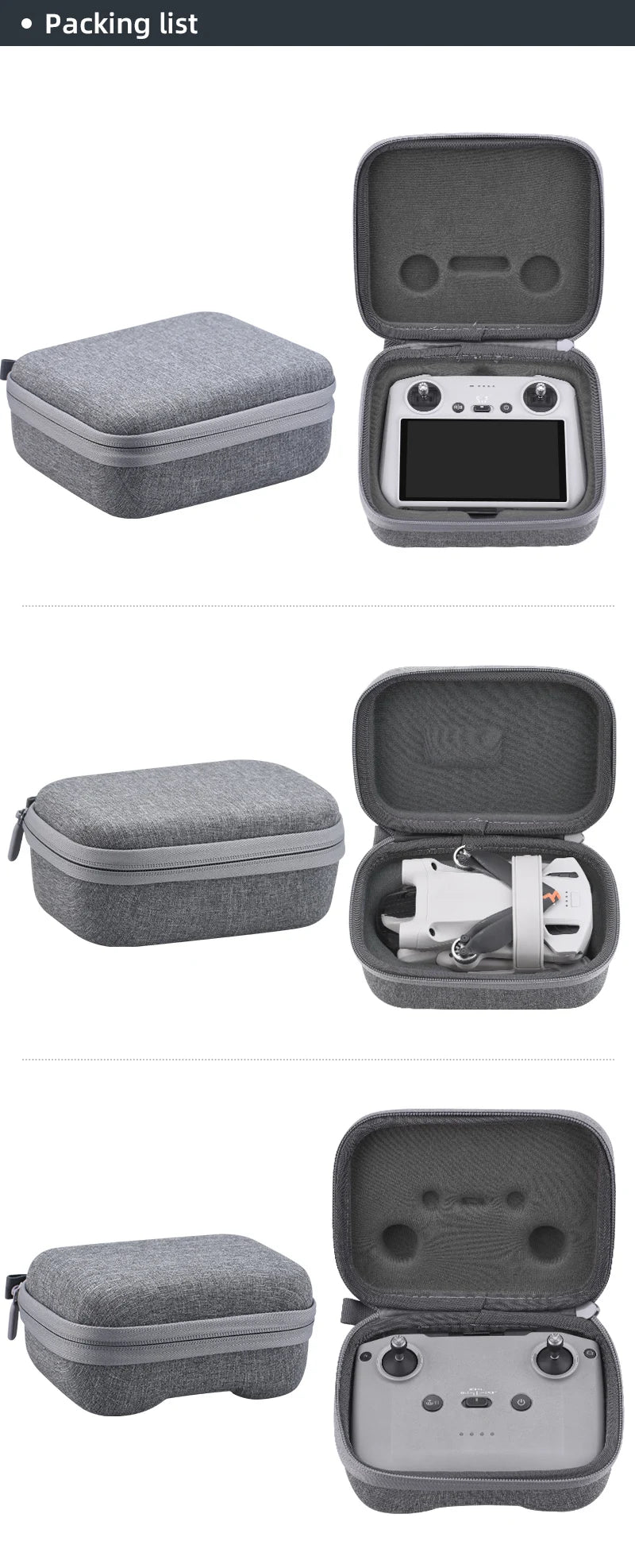 Storage Bag for DJI Mini 3 Pro, case design to protect your drone and accessories from accidental bumps, dents and scratches .