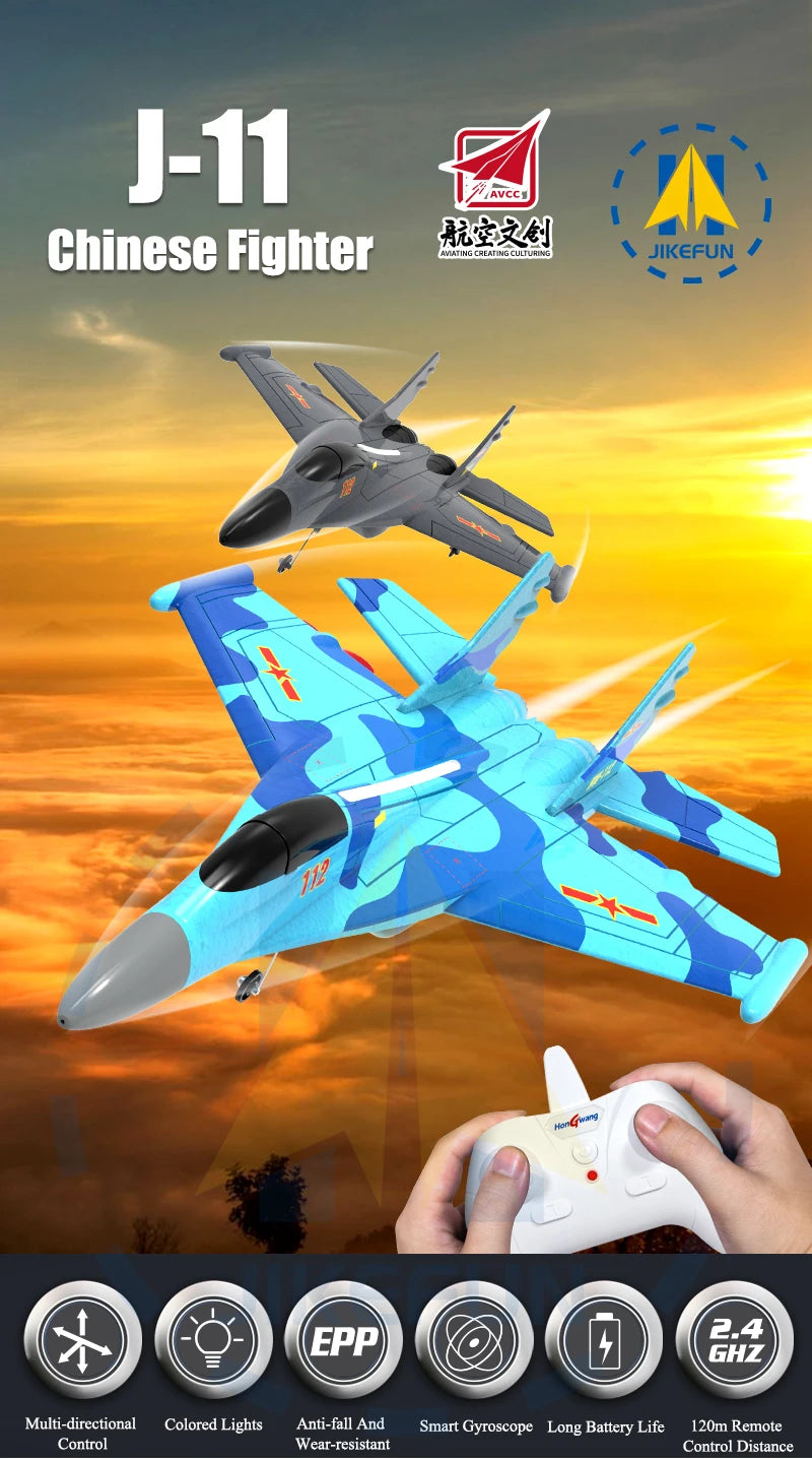 Genuine Authorization J-11 1:50 RC Fighter Plane - 2.4G 2CH Remote Control Foam Aircraft with Lighting J 11 Airplane Toys for Boys 11 Genuine Authorization J-11 1:50 RC Fighter Plane, J-11 AVCc AaerL Chinese Fighter AMATING cREAMNG