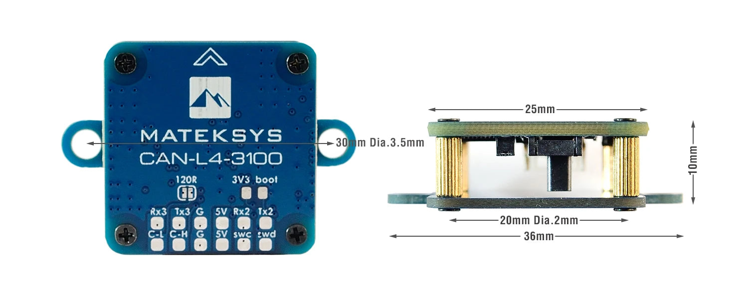 MATEK RM3100 RM3100 , 25mm MATEKSYS 30 m Dia. 3.Smm CAN-L4