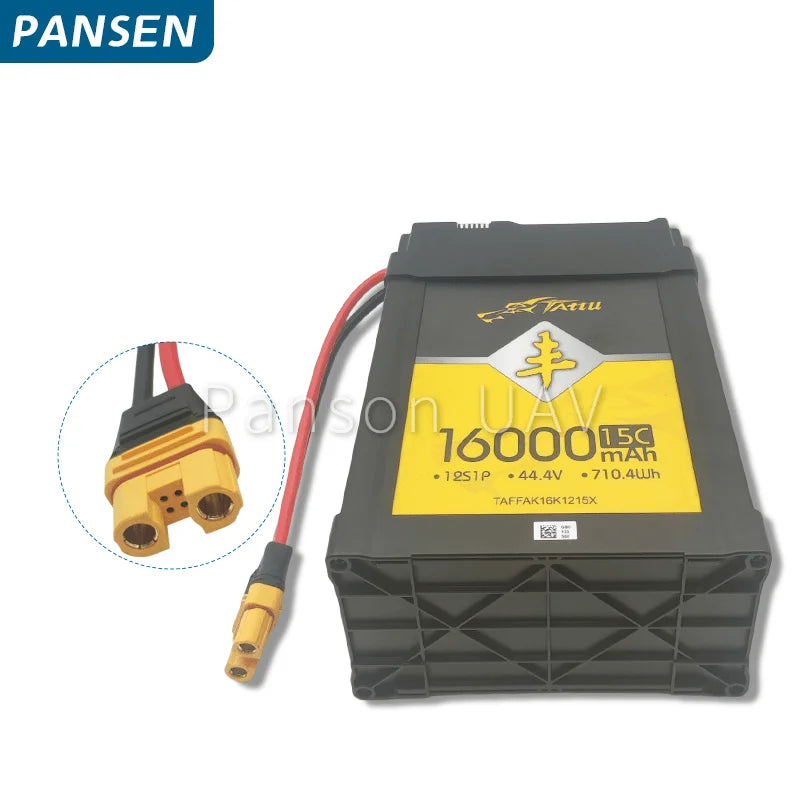 TATTU 44.4V 16000mAh 15C 12S 710.4 Wh Lithium-Polymère Rechargeable Batterie lipo batterie pour EFT BRICOLAGE RC Drone AÉRONEF S Agriculture Drone Battery 9 RC Parts & Accs : Batteries - LiPo Quant