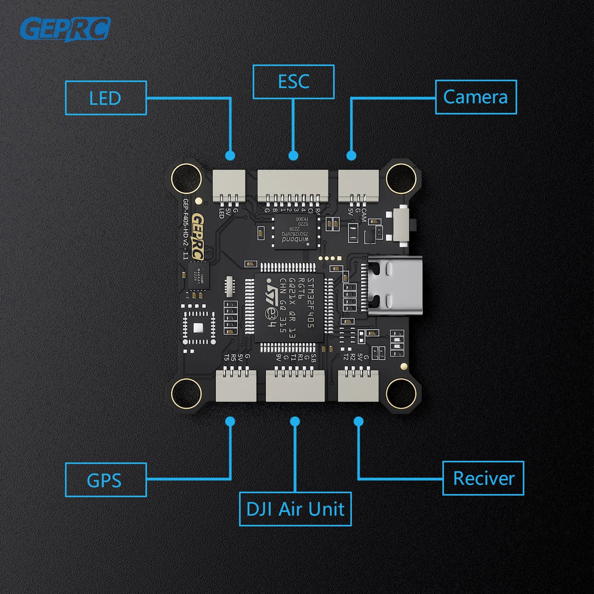 GEPRC TAKER F405 BLS 50A Stack - 42688-P Gyroscope 16MB  Black Box Data Analyze Record Flight Data Plug and Play Racing FPV Drone