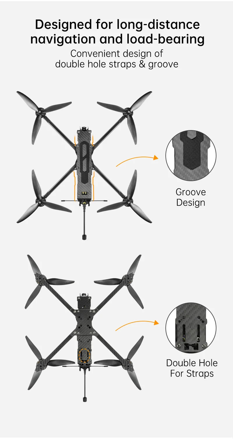 SEQURE Bkli8 8 inch FPV, This drone features convenient design for long-distance navigation and load-bearing, carrying 2kg payload over 22km range.