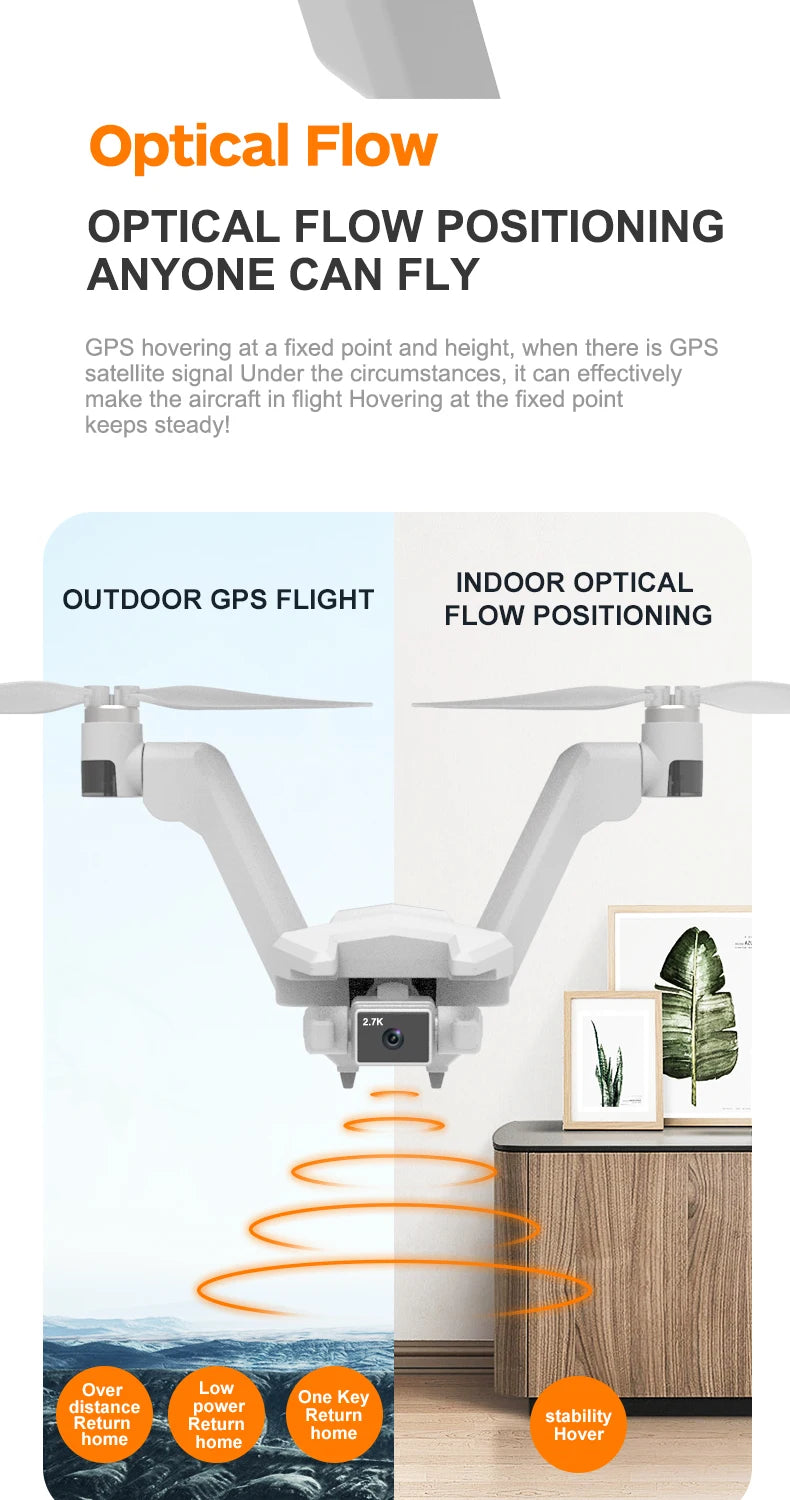 New L100 GPS V-type Drone - Professional Aerial HD Dual Camera EIS 2-Axis Gimbal V-type Double Rotor 30mins Long-Endurance RC Aircraft Professional Camera Drone 27 New L100 GPS V-type Drone, Optical Flow OPTICAL FLOW POSITIONING ANYONE CAN