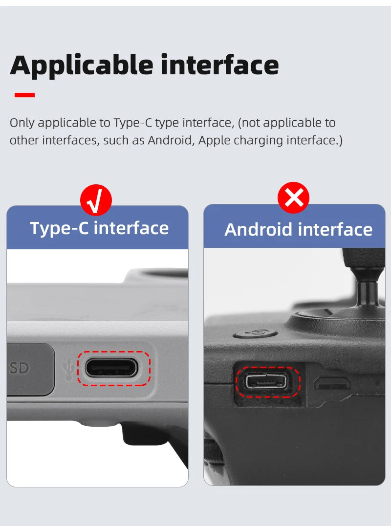 Type-C Dust Plug for DJI Mini 3 Pro, Applicable interface Only applicable to Type-C type interface, (not applicable to other interface