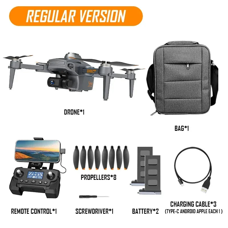 ZD015 GPS Drone, High-end GPS drone with 1080p camera, long range, obstacle avoidance, and stabilizing gimbal.