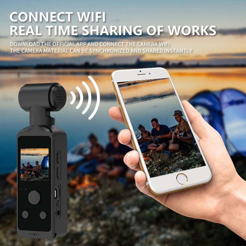 4K Ultra HD Pocket Action Camera, CAMERA MATERIAL CAN BE SYNCHRONIZED AND SHA