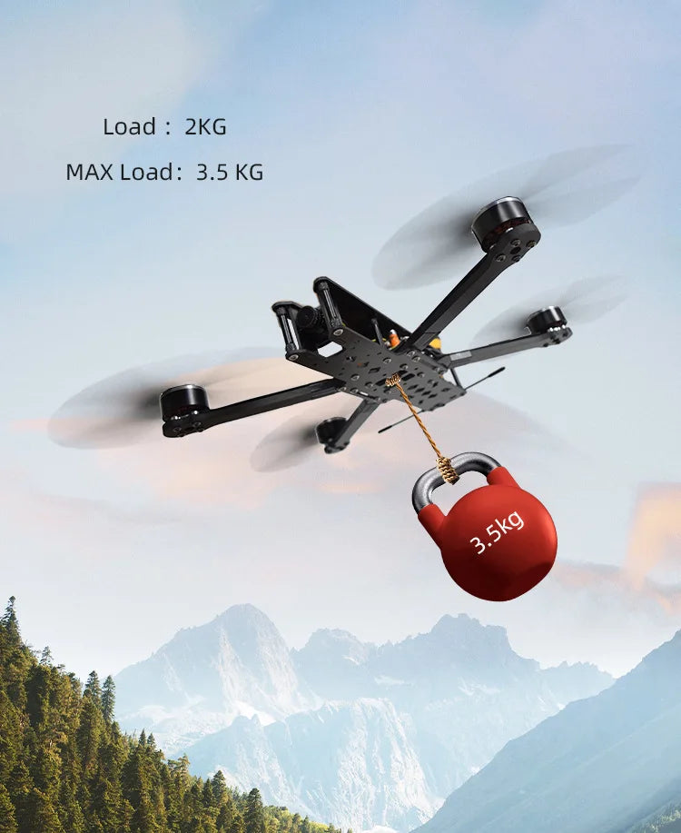 RCDrone FLH10 10inch FPV, The RCDrone FLH10 is a 10-inch FPV drone with a maximum payload of 3.5kg and flying distance of up to 20km.