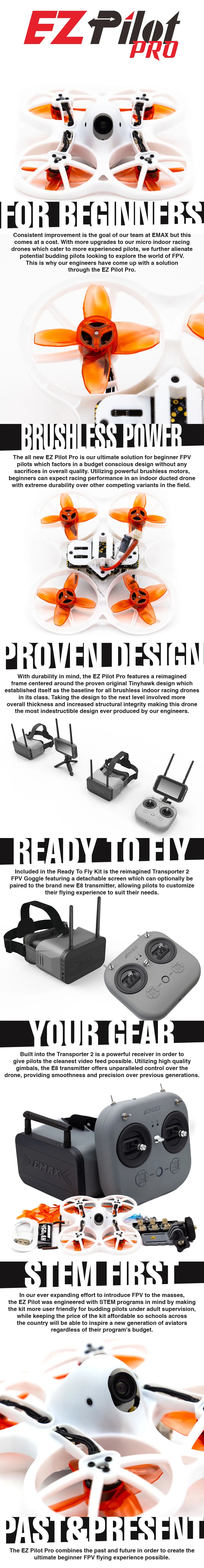 Emax EZ Pilot Pro RTF Kit - FPV Racing Drone Set for Beginners Ready-To-Fly FPV Drone w/ Controller Quadcopter 9 Emax EZ Pilot Pro RTF Kit - FPV, Emax EZ Pilot Pro RTF Kit, EZ Pilot Pro combines past and future to create ultimate beginner FPV experience .