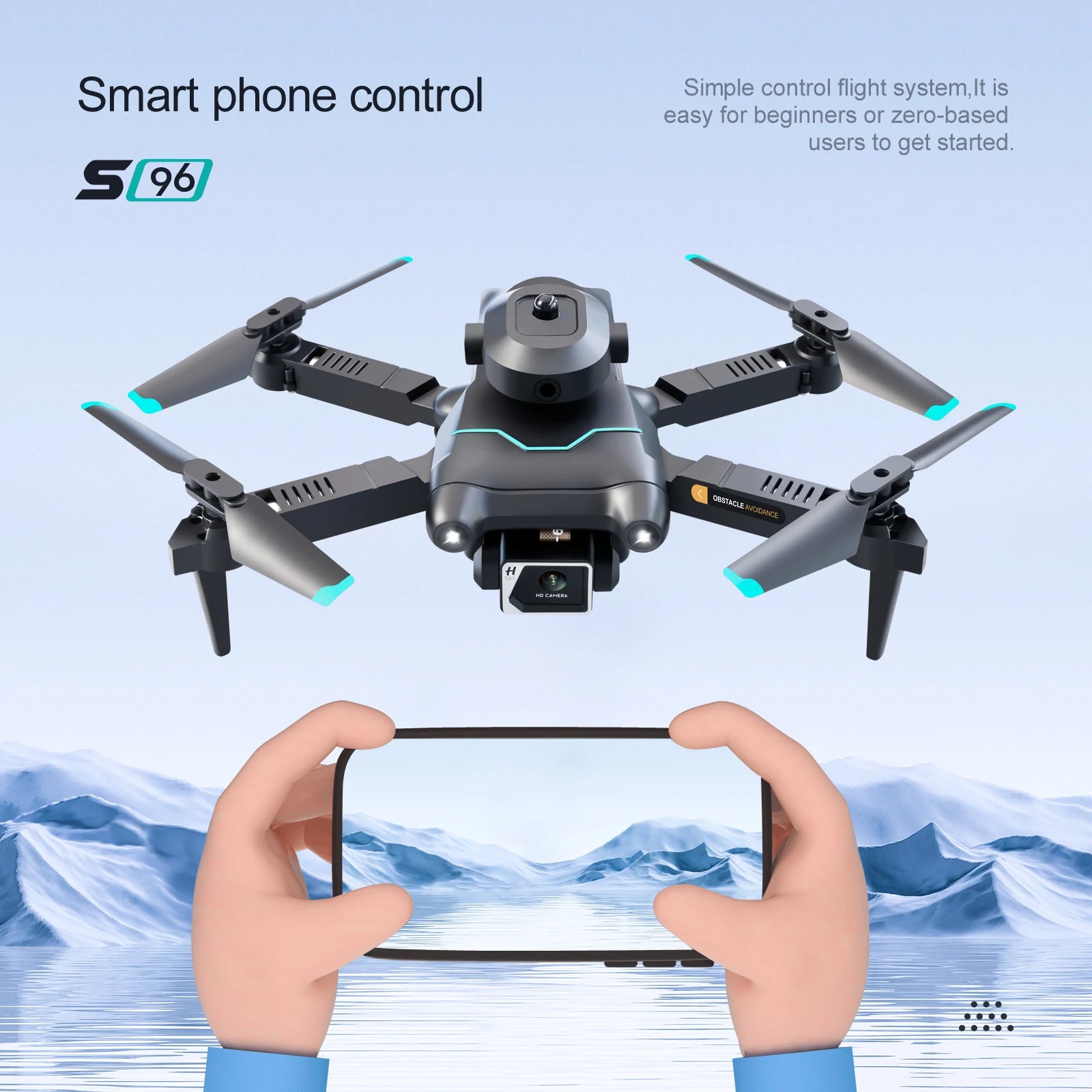 S96 Mini Drone - 2023 New FPV WIFI 4k Camera Dron Remote Control Helicopter Camera Drones Quadcopter with Storage Box indoor toys 30 S96 Mini Drone, 5l96 gahera get obstacle / ivox