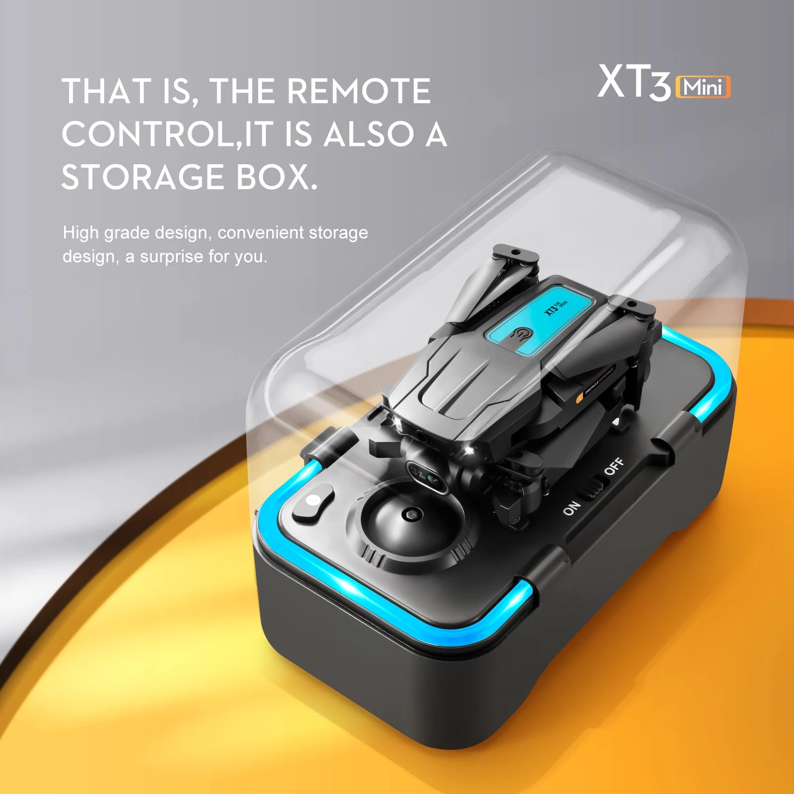 XT3 Drone, the remote xt3c mini control is also a storage