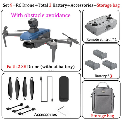 The C-Fly Faith 2 SE Drone features a 3km range, 4K camera, gimbal, obstacle avoidance, GPS, and quadcopter design for stable flight.