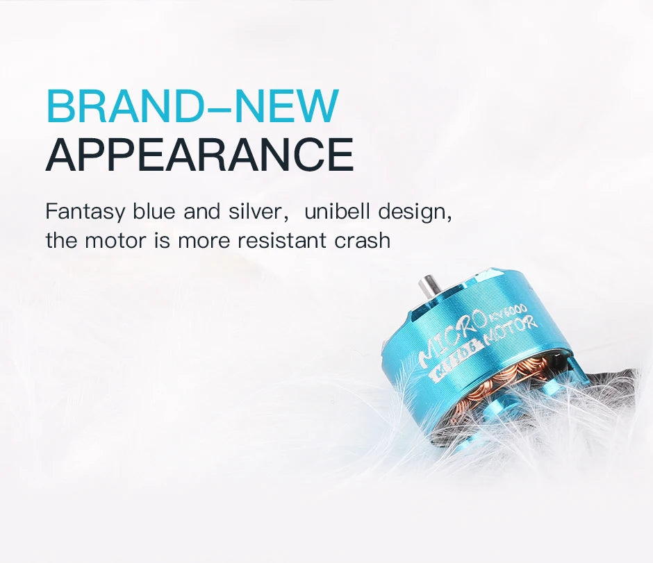 4PCS T-motor MICRO M1106 KV6000 6000KV Brushless Outrunner Motor Freestyle For FPV RC 90mm 110mm Drone 7 4PCS T-motor, BRAND-NEW APPEARANCE Fantasy blue and silver , unibell
