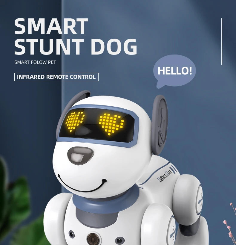 Funny RC Robot Electronic Dog Stunt Dog, SMART STUNT DOG | PET HELLOI INFRARED REMO
