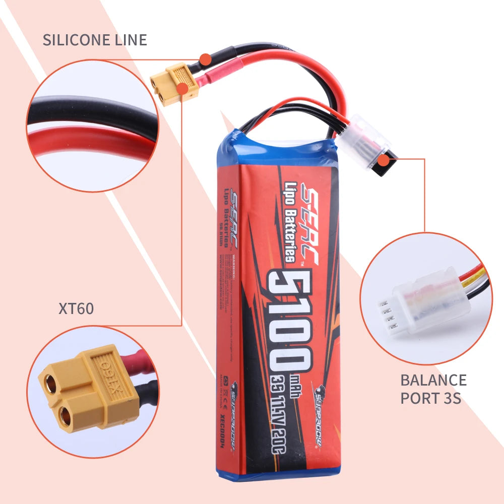 Sunpadow RC 3S 4S 6S Lipo Battery 5100mAh, sunpadow lipo batteries are characterized by high specific energy, high specific power .