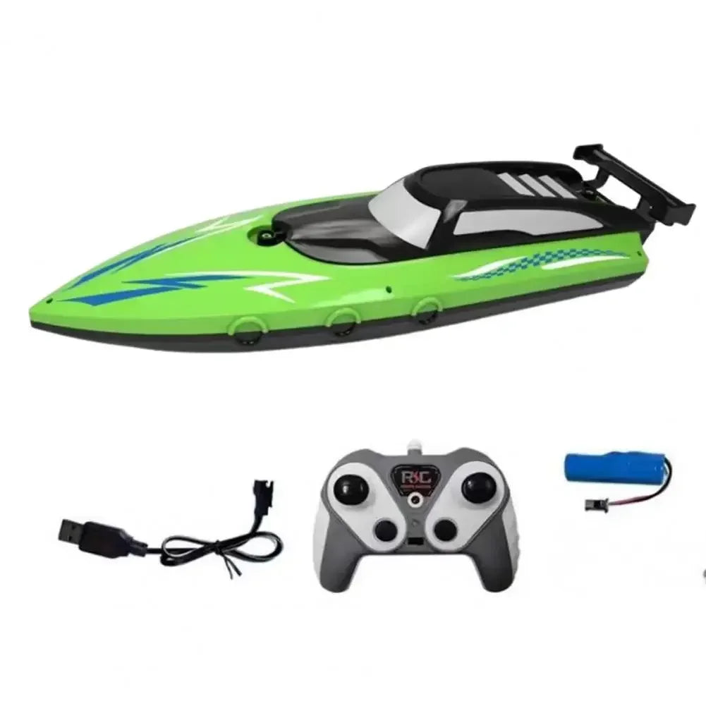 Kmoist 2.4GHz RC Boat with LED Lights, Dual Motor, 8 km/h Speed, 50 m Range, 20 min Run Time, 3.7V 500mAh