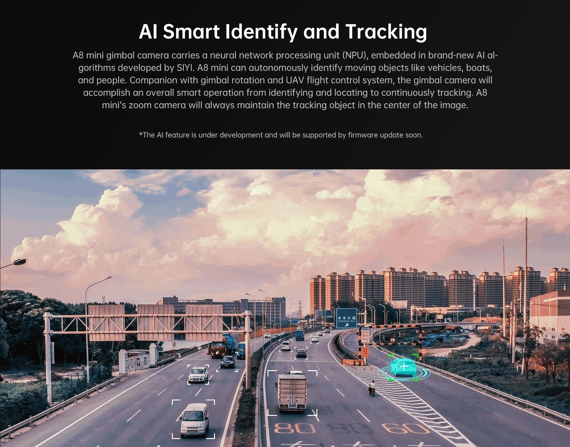 SIYI A8 mini 4K AI 8MP Ultra HD 6X Digital Zoom Gimbal Camera with DVR 1/1.7 inch Sony Sensor 95g Lightweight 55x55x70mm 12 A8 mini gimbal camera carries @ neural network processing unit (NPU)