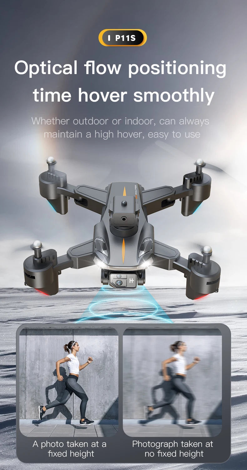 P11S Drone - 8K HD Camera 360 Obstacle Avoidance FPV MINI Aerial Photography Helicopter Professional Foldable Quadcopter Toy 38 P11S Drone, p11s optical flow positioning time hover smoothly whether outdoor or indoor