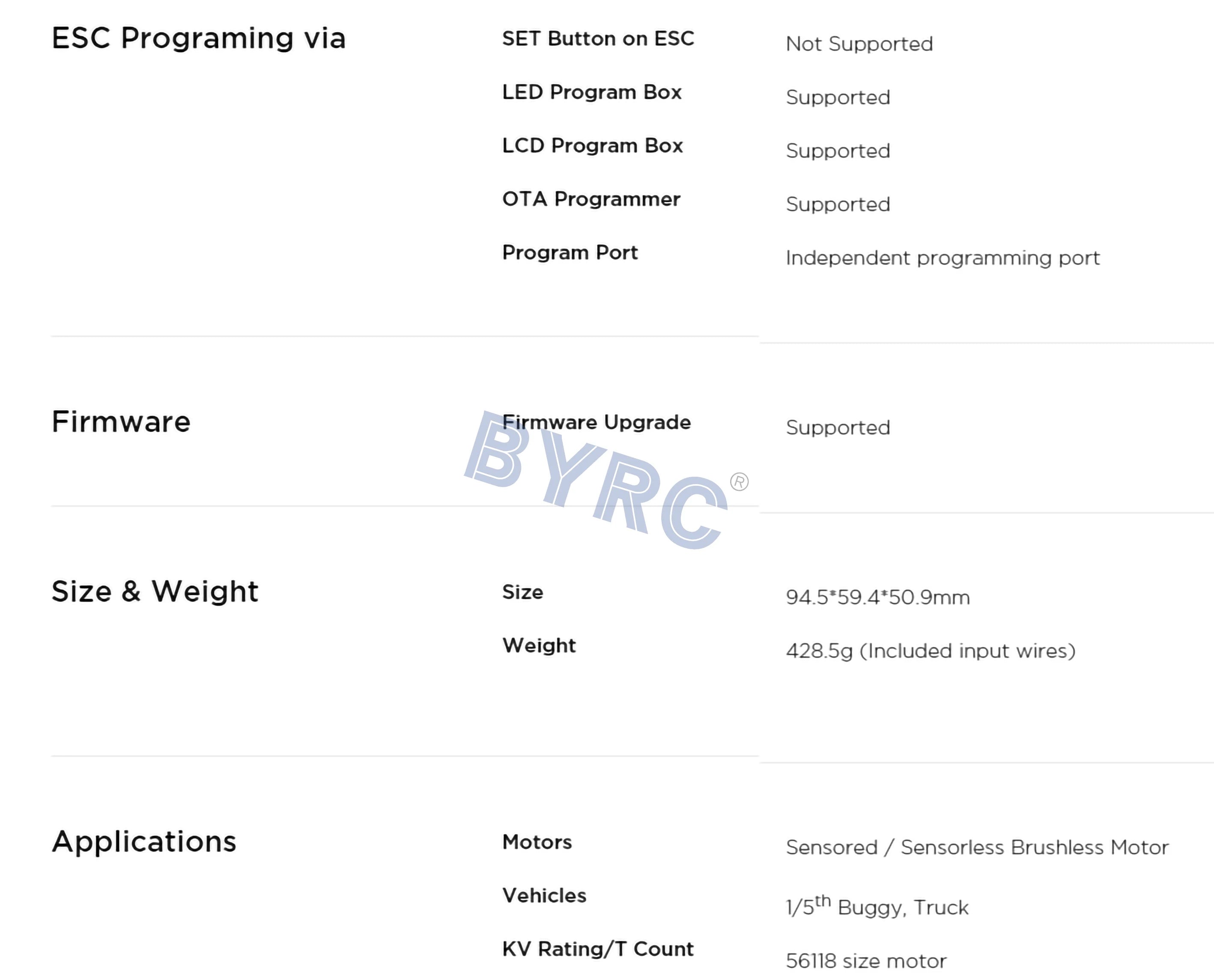 Hobbywing EZRUN MAX5 HV G2 ESC, ESC Programing via SET Button on ESC Not Supported LED Program Box