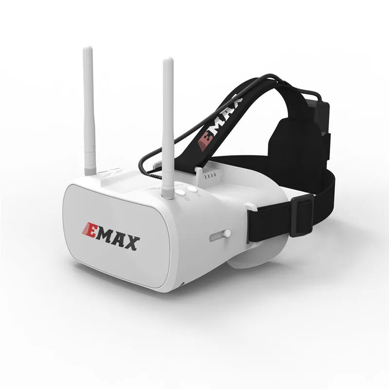 EMAX Tinyhawk 5.8G 48CH Diversity FPV Goggles - 4.3 Inches 480*320 Video Headset With Dual Antennas 4.2V 1800mAh Battery For RC Dr 10 EMAX Tinyhawk 5.8G 48CH Diversity FPV Goggles, capture a strong signal from your drone with the ability to run two antennas in a