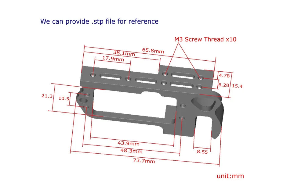 JX Servo 20kg Digital Airdrop, M3 screw thread specifications in STP format for image alt tag.