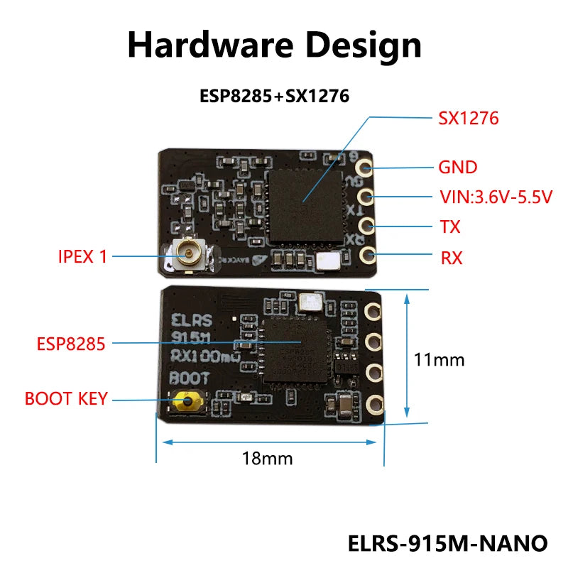 Hardware Design ESP8285+SX1276 7j9 GND VIN: